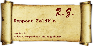 Rapport Zalán névjegykártya